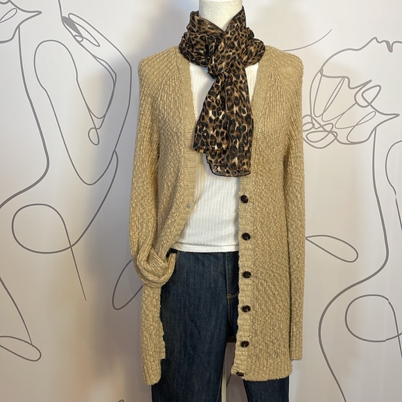 GAP-Women's Gold Button-Up Cardigan Sweater Size L - Picture 4 of 6
